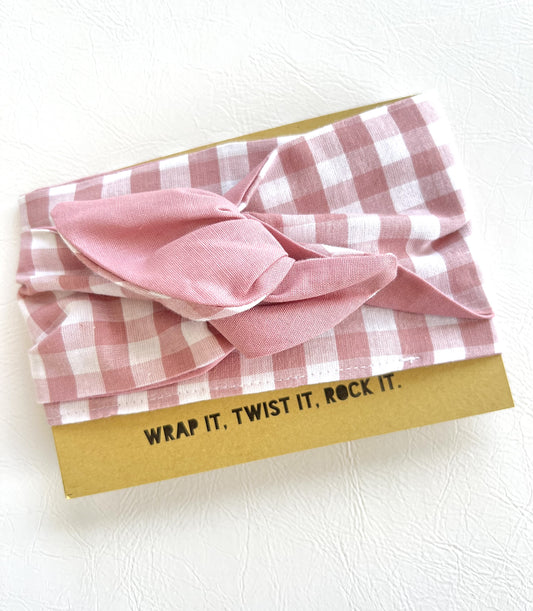 Girlband - Soft Pink Gingham