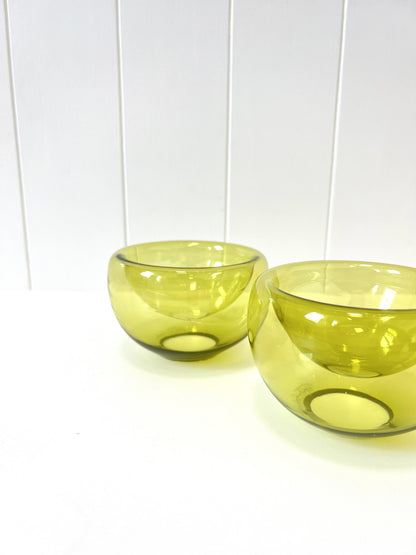 Handblown Glass Mini "Fulvio" Bowl - Olive