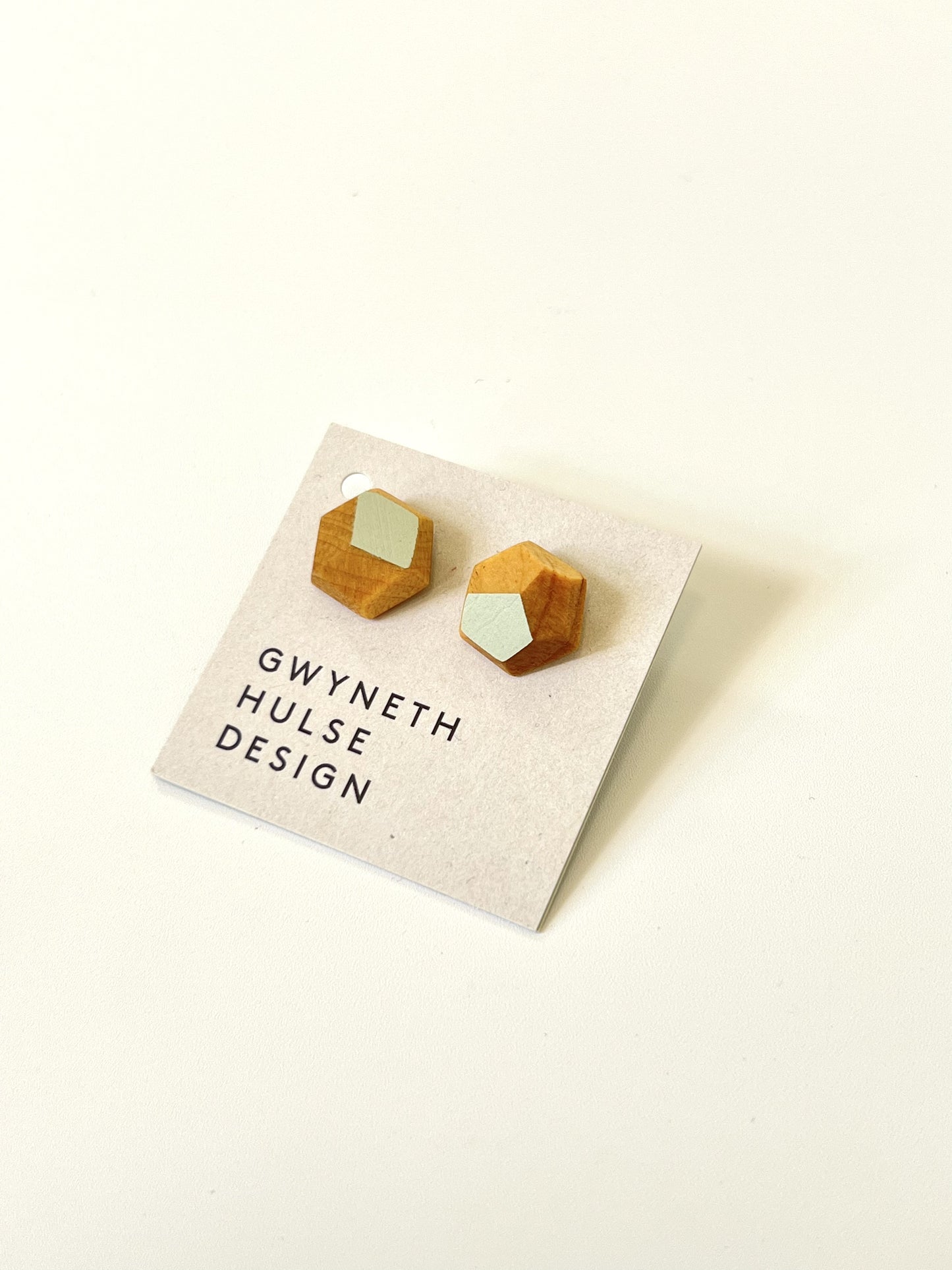 Faceted Timber Studs - Cool Mint