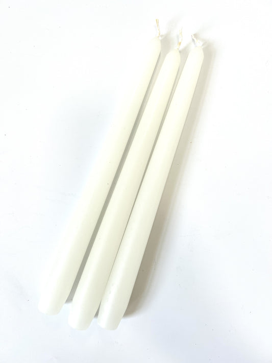 White Venetian Tapered Candle - 250mm