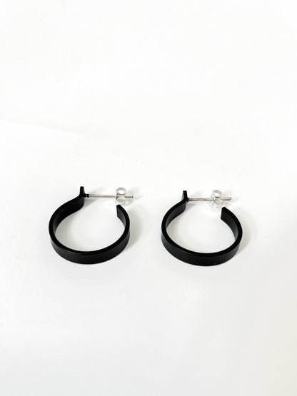 Black Wide & Thick Hoop Earrings (December 2022)