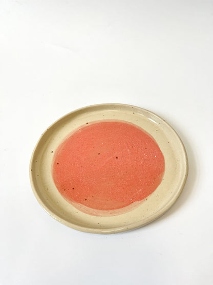Handmade Ceramic Round Plate - Pink