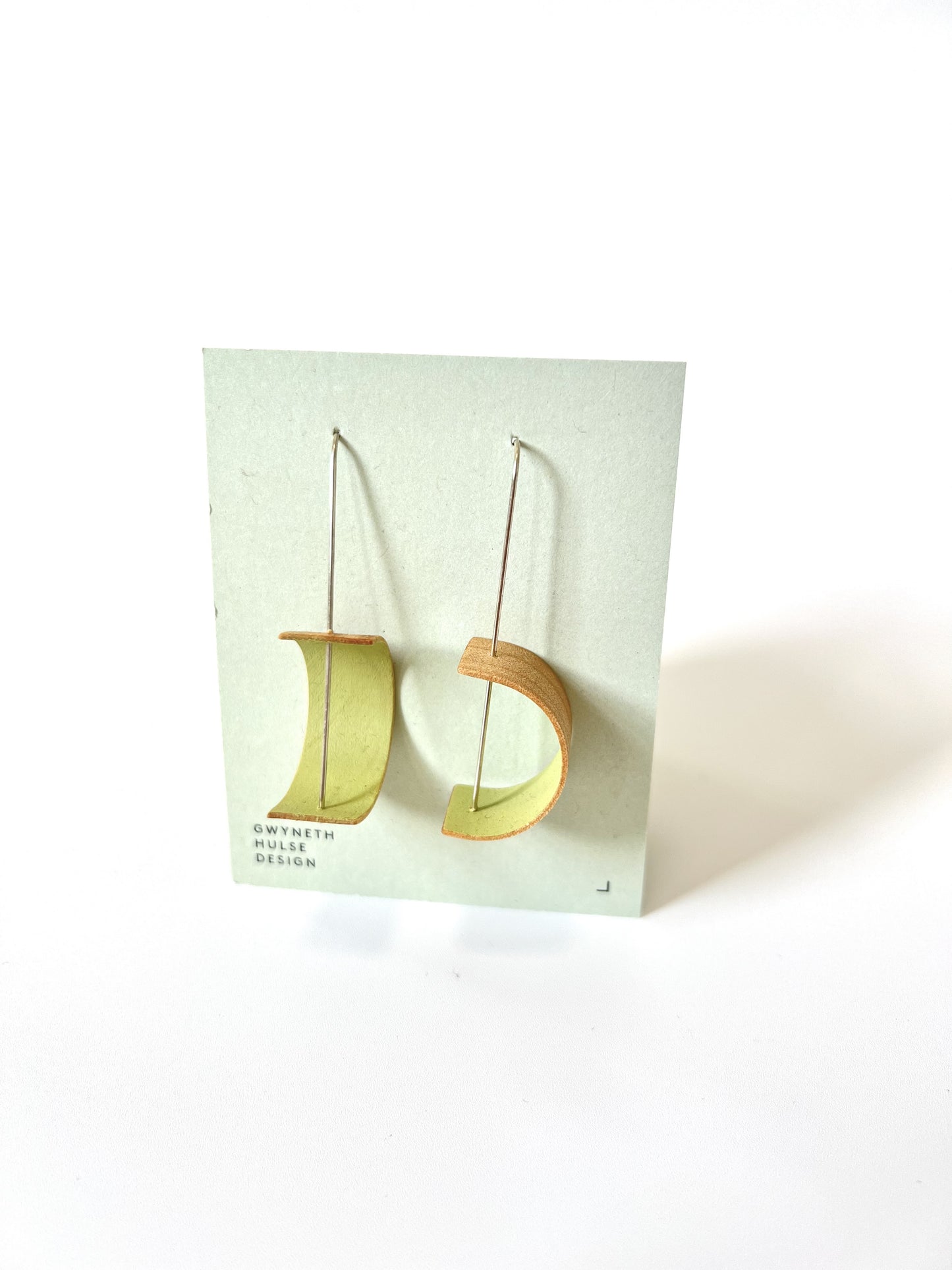 Bentwood Kauri Crescent Earrings - Olive