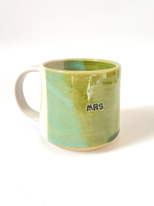 Ceramic "Mrs." Mug - Green