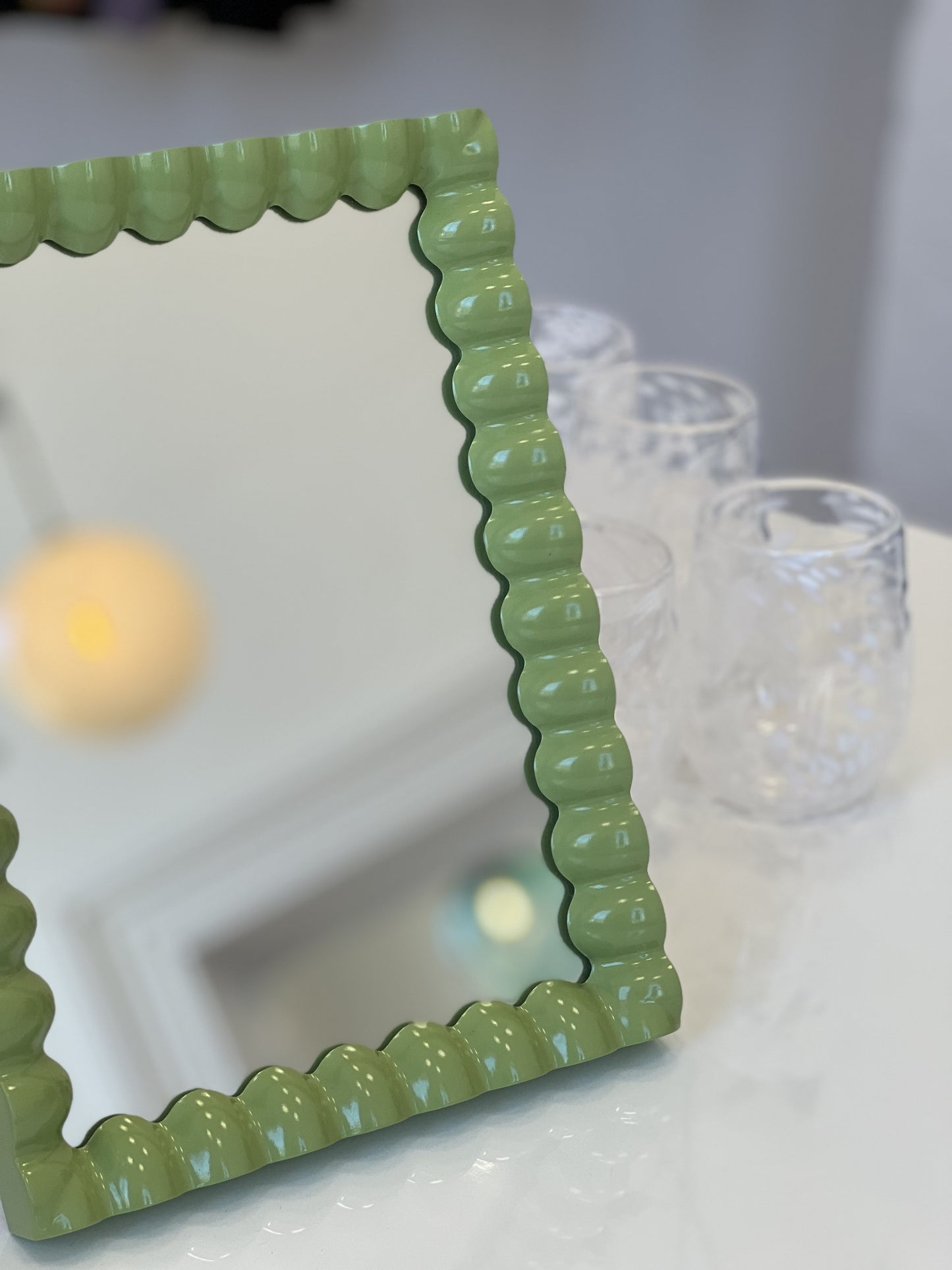 Handmade Macrocarpa Standing Mirror - Chelsea Cucumber