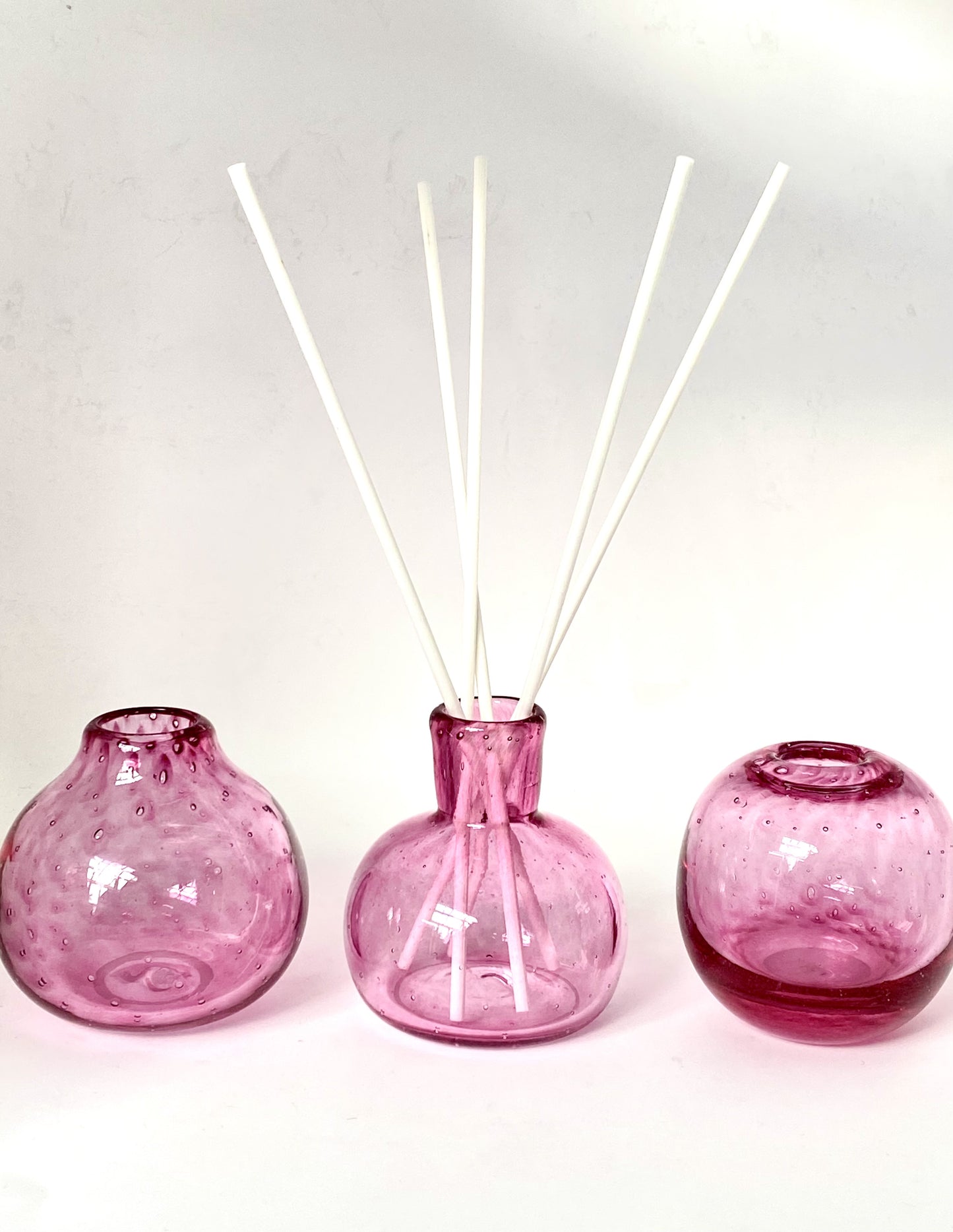 Handblown Glass Diffuser/Vase - Raspberry