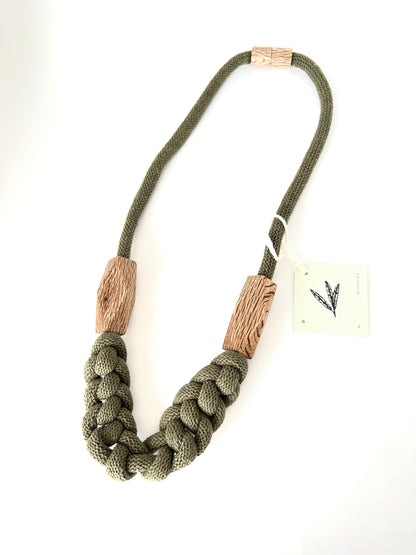 Knitted Necklace - Moss Green