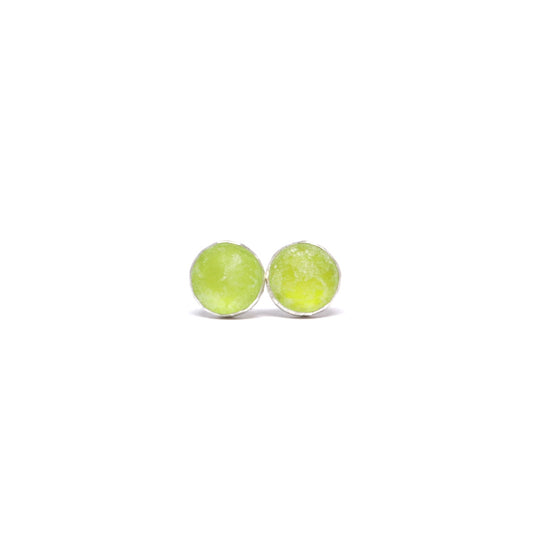 Cheerful Studs. Sterling Silver. Acid Green