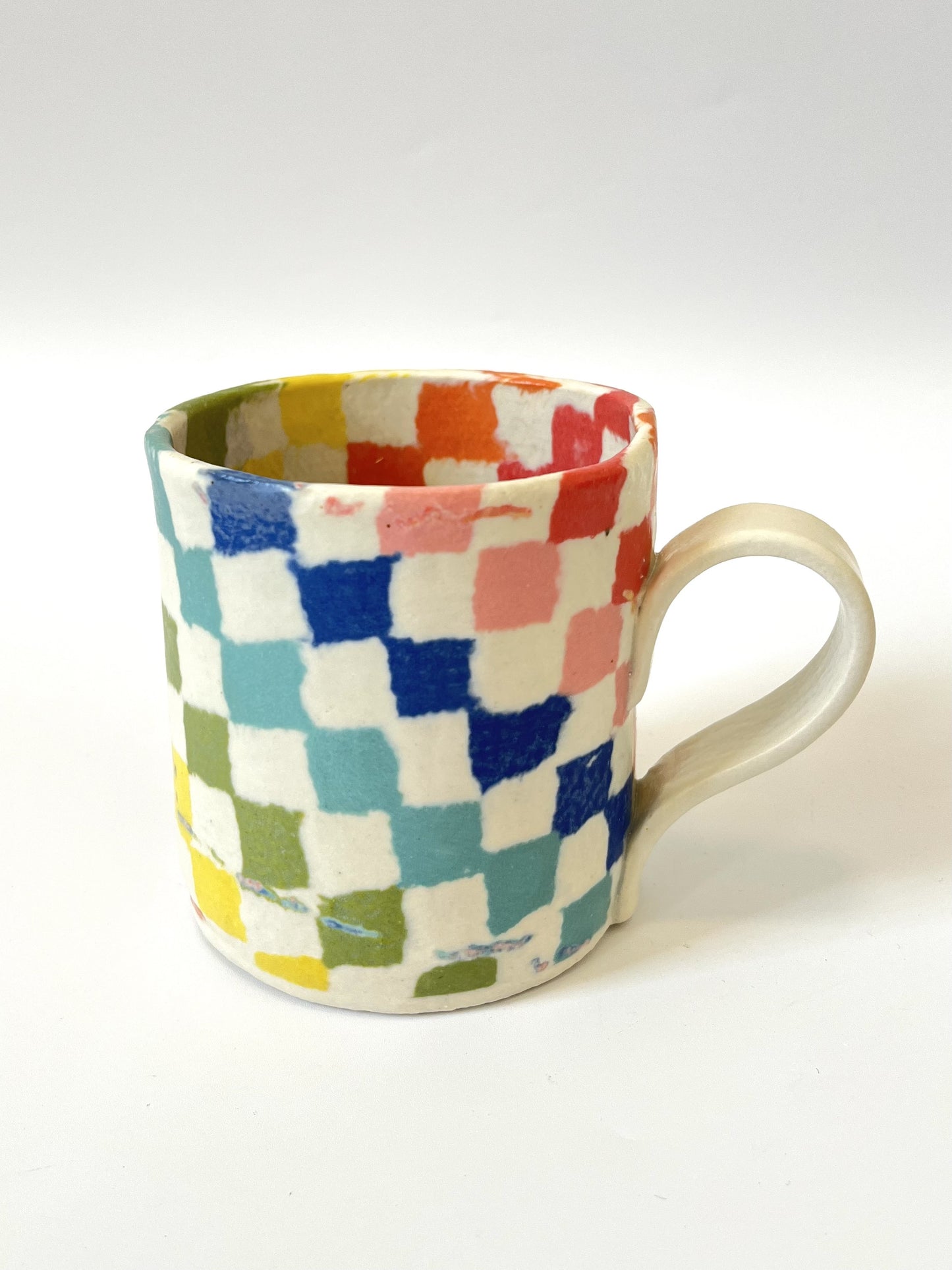 Ceramic Nerikomi Mug - Large - Rainbow Checkers