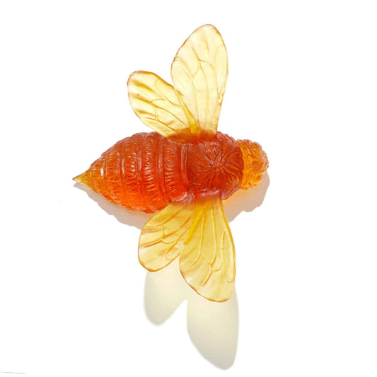 Bee (Wings Out) - Orange - Glass artwork by Luke Jacomb