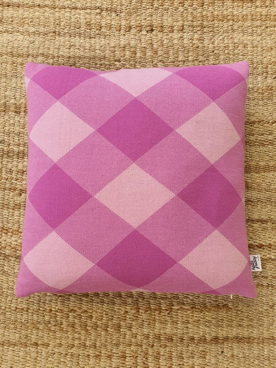 Bright Check Cushion Cover - Violet