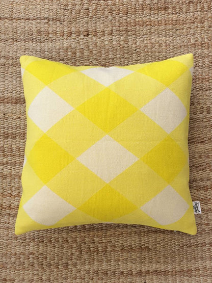 Bright Check Cushion Cover - Yellow