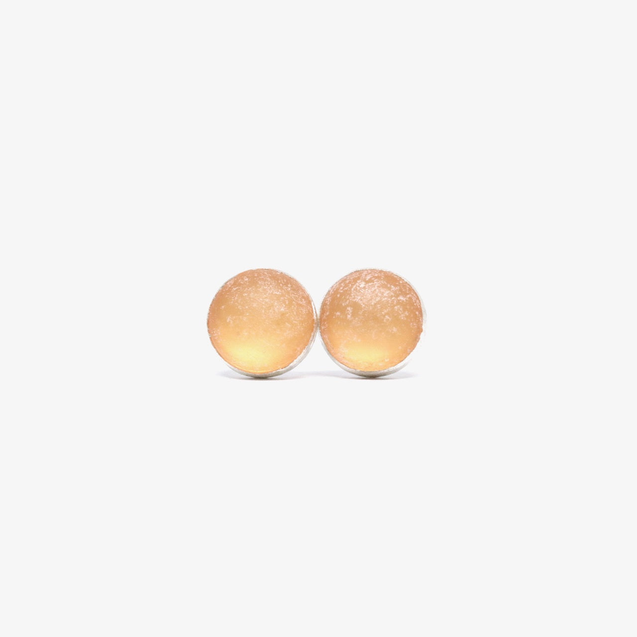 Cheerful Studs. Sterling Silver. Peach