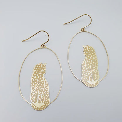Leopard Earrings in Gold