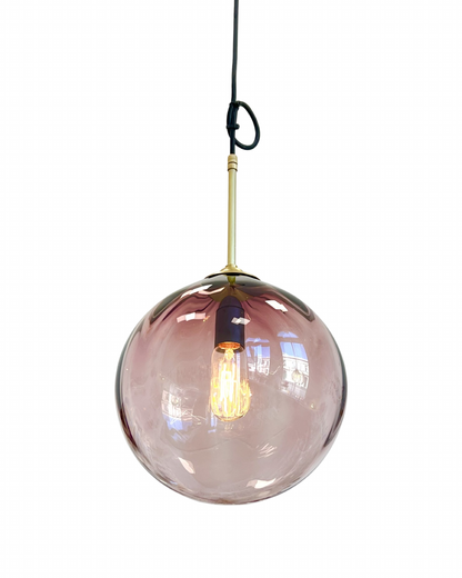 Handblown Glass 'Dodici' pendant light - Aubergine - made to order