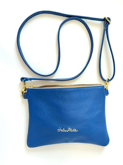 Zip Clutch with Strap - Cobalt