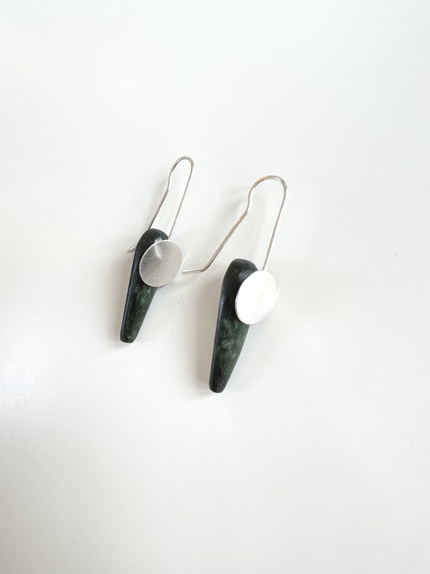 Jade & Sterling Silver Shard Earrings (EA-SH1)