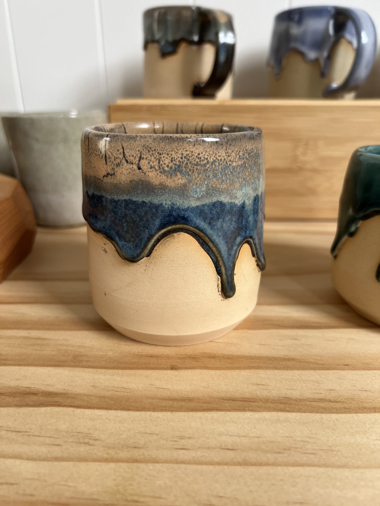 Ceramic "Drippy" Tumbler - Blue
