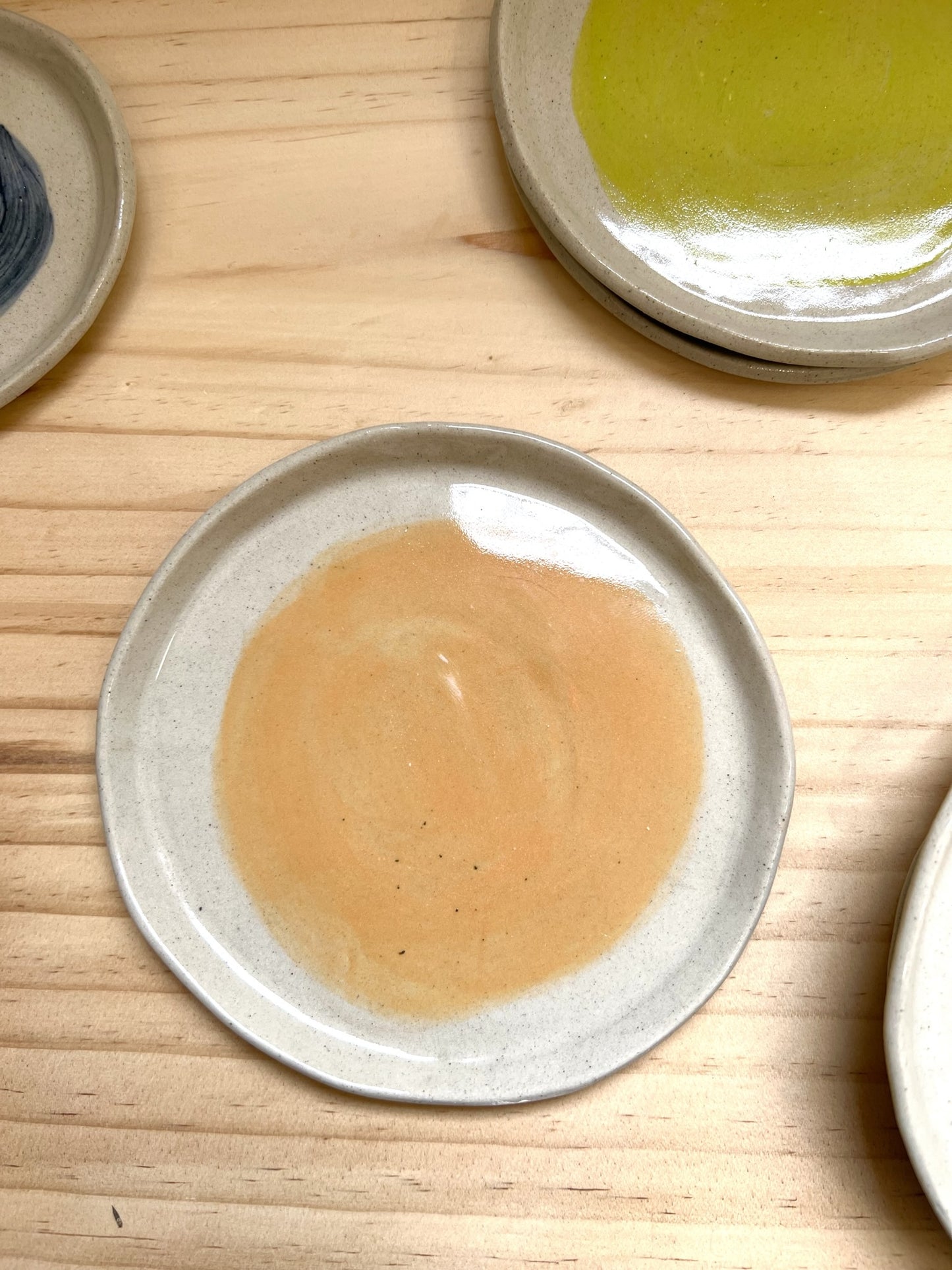 Handmade Ceramic Round Plate - Orange