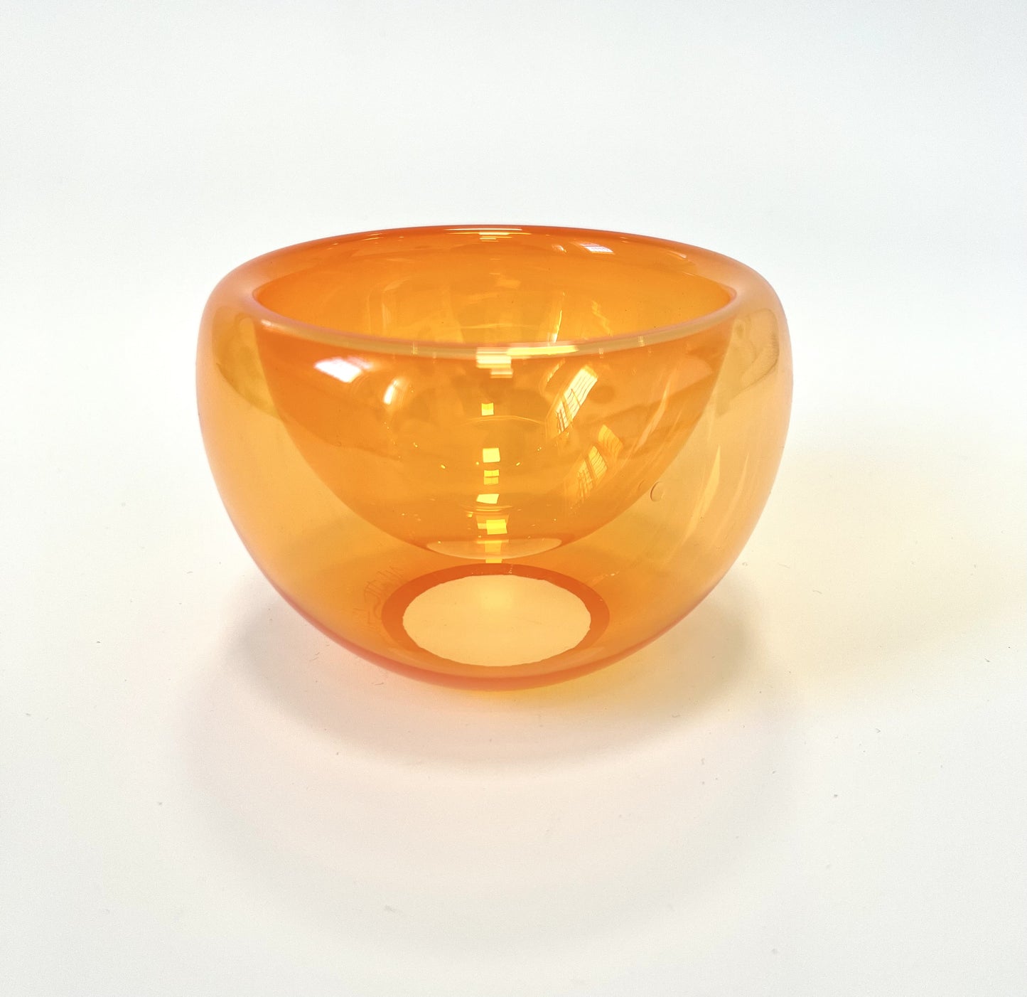 Handblown Glass Mini "Fulvio" Bowl - Clear Orange
