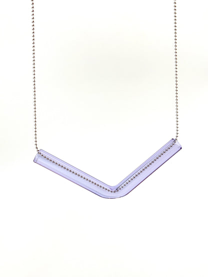 Glass Angle Necklace - Light Lilac