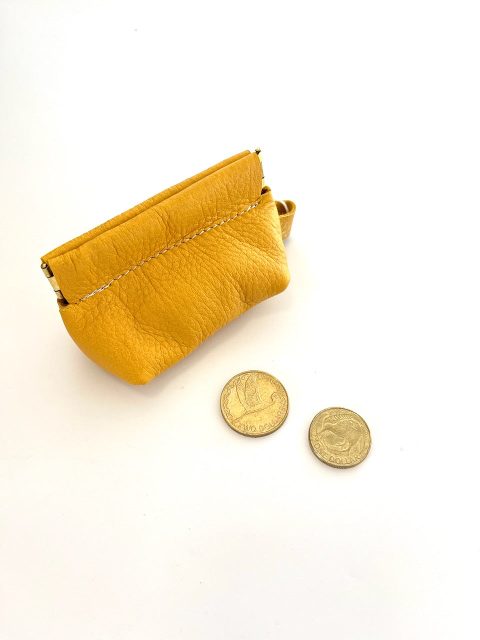 Magnetic Snap Pouch - Mini - Mustard Leather