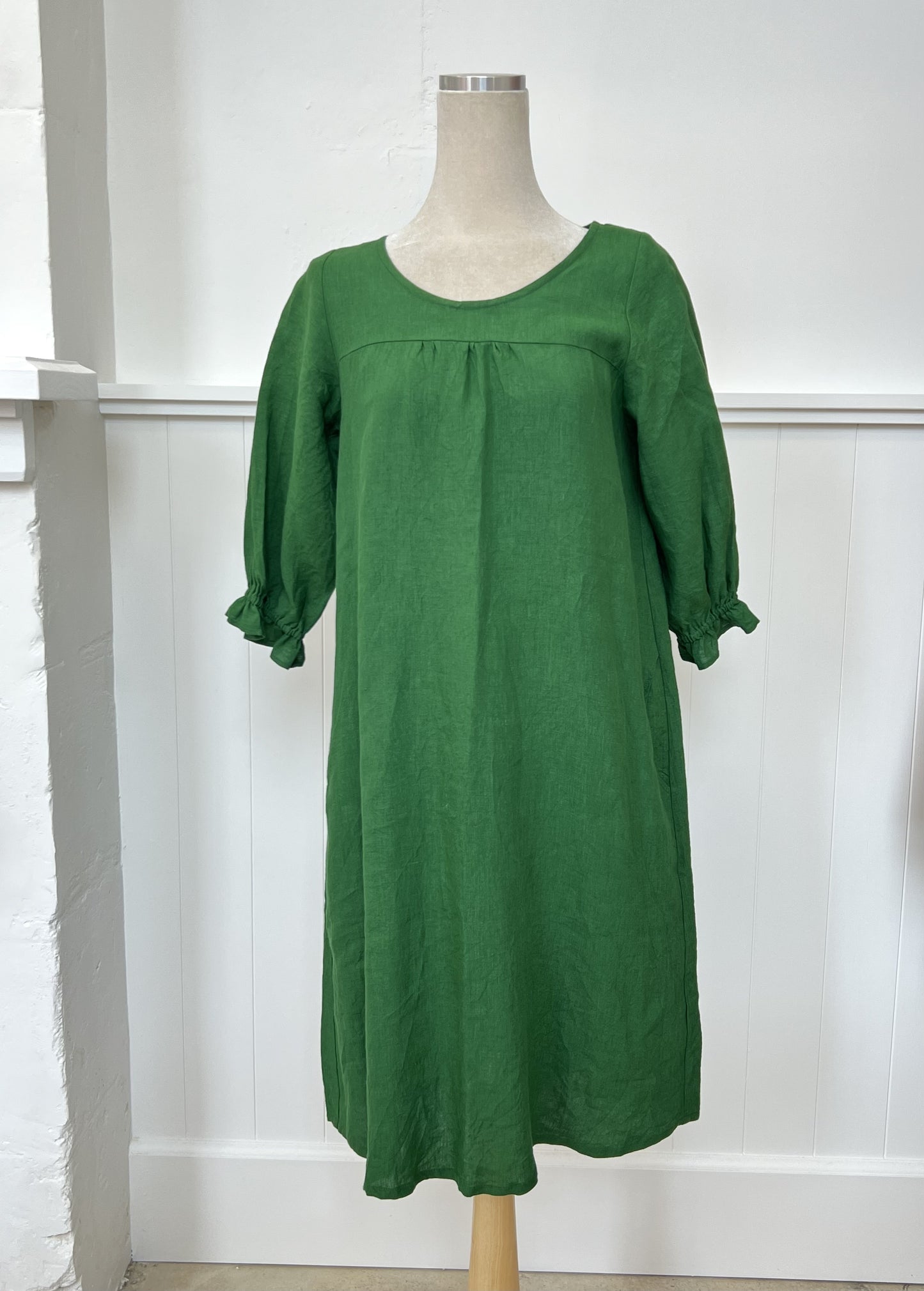 "Phoebe" Dress - Evergreen Linen