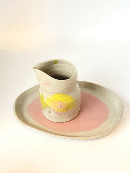 Handmade Ceramic Oval Plate - Pink