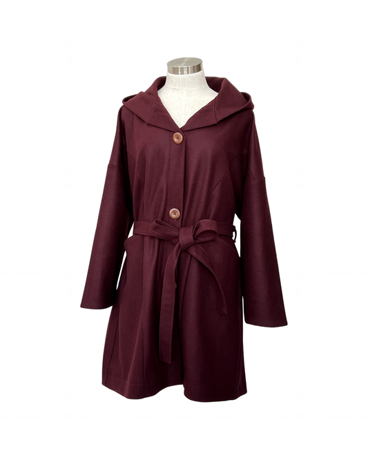 "Tiggy" Wool Blend Coat - Berry