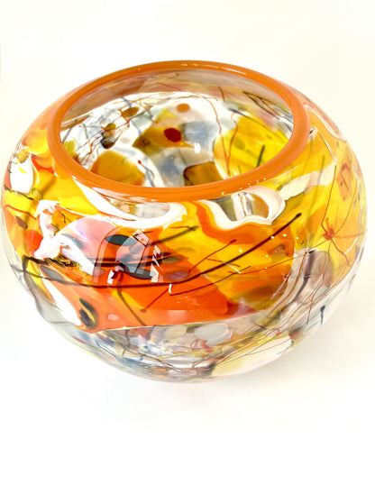 Shard Glass 'fish' bowl - Orange