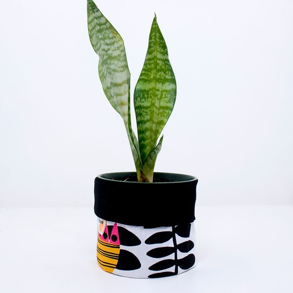 Canvas Planter - Tulip Time, Black - 10cm