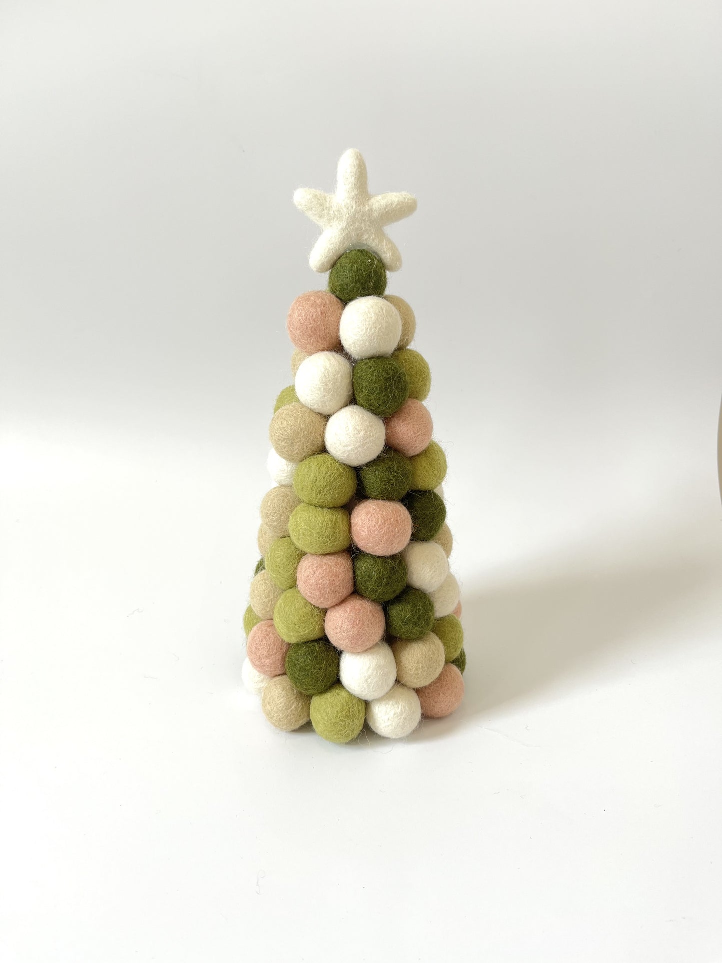 Pom-Pom Christmas Tree - Olive, Sage, Peach, White