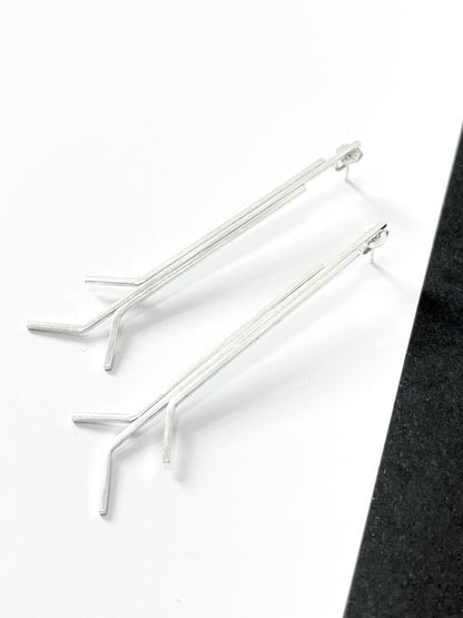 Long-Stem Branch Stud Earrings