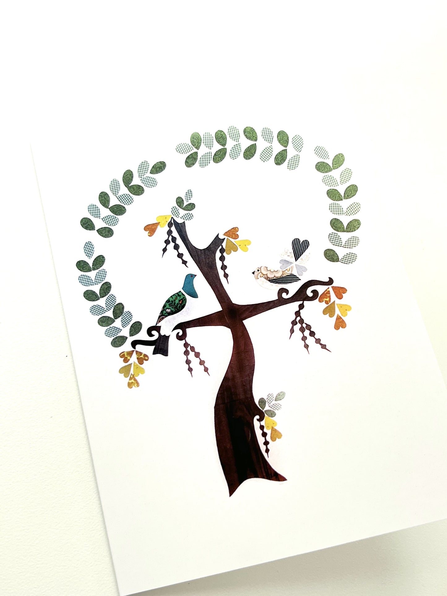 Card - Kereru & Fantail in the Kowhai Tree