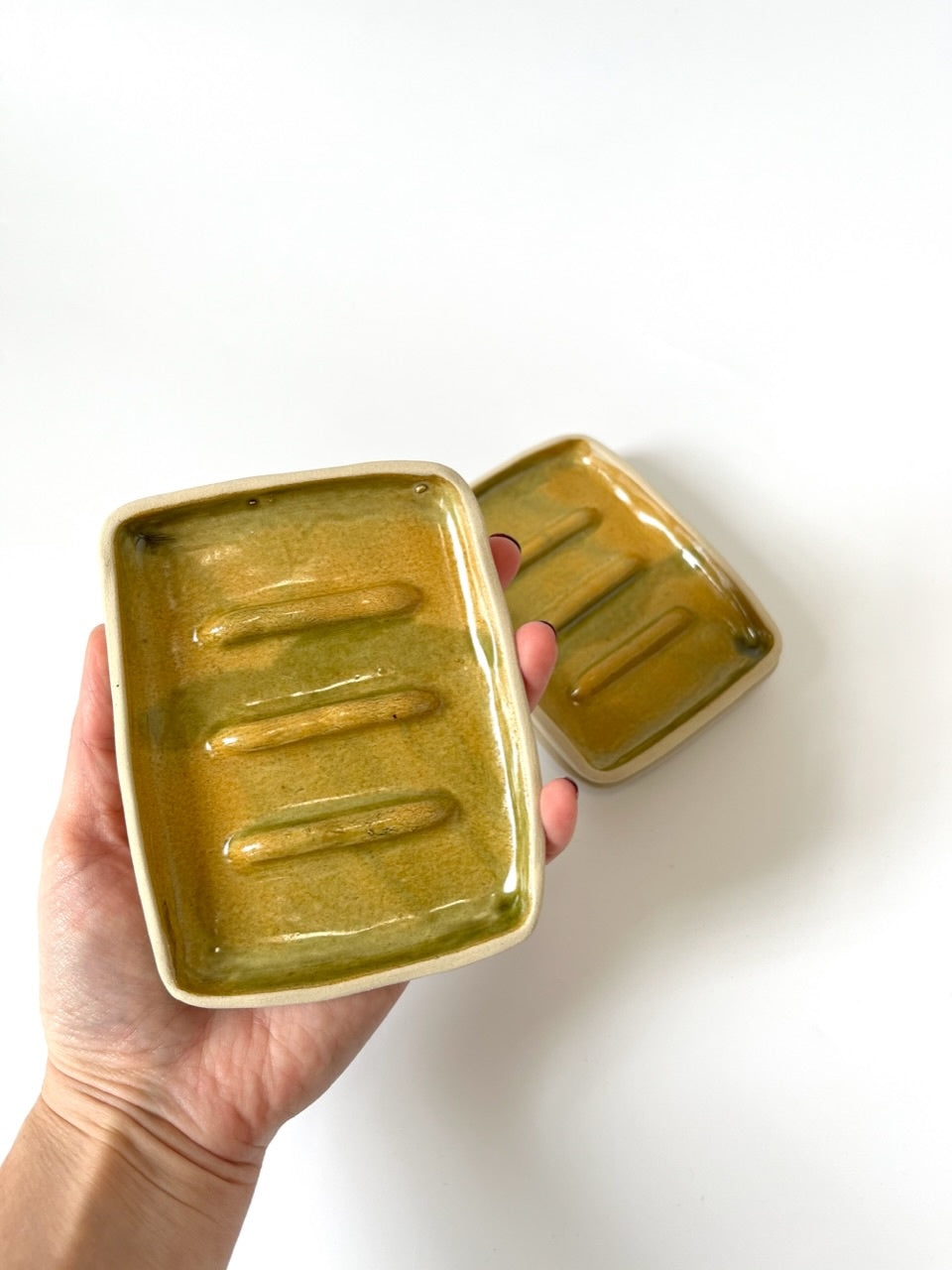 Ceramic Soap Dish - Muddy Green
