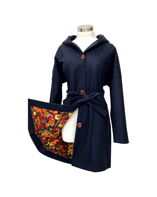 "Tiggy" Wool Blend Coat - Navy