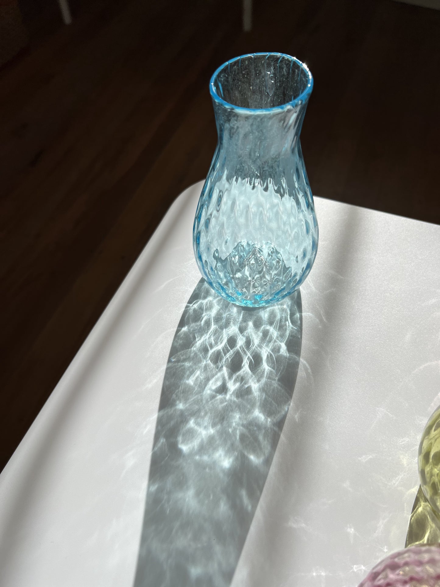 Special Edition Handblown Glass Vase - Copper Blue