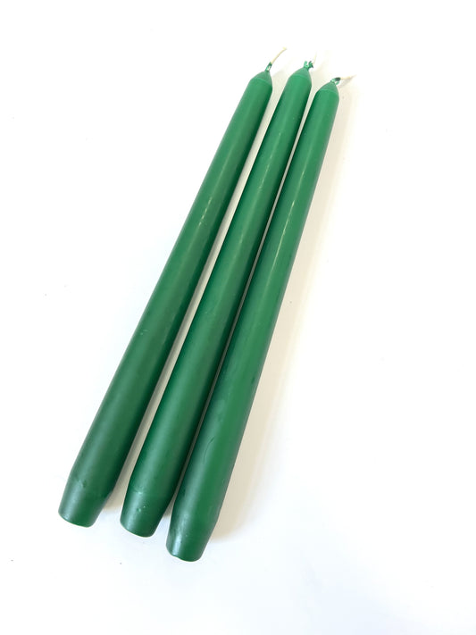 Forest Green Venetian Tapered Candle - 250mm