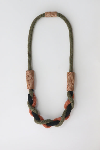 Twisted Rope Necklace  - Khaki
