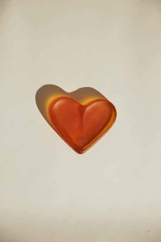 "Glo Heart" in Glass - Orange