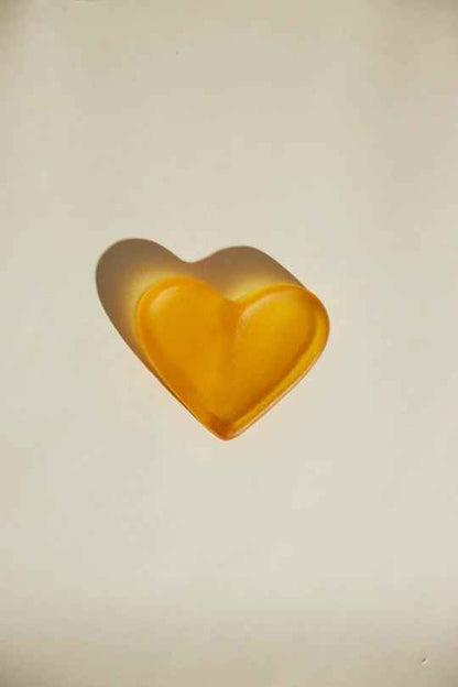 "Glo Heart" in Glass - Yellow
