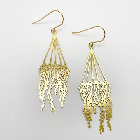 Hanging Basket #2 Earrings in Gold