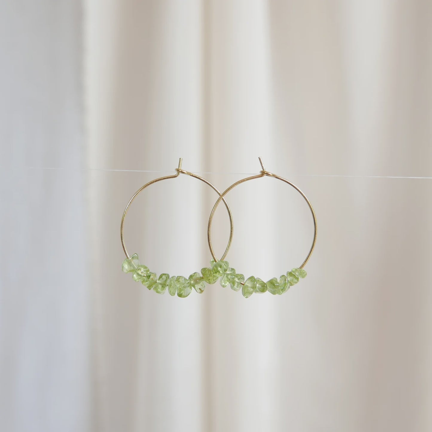 Goodheart Gold Hoop Earrings - Peridot