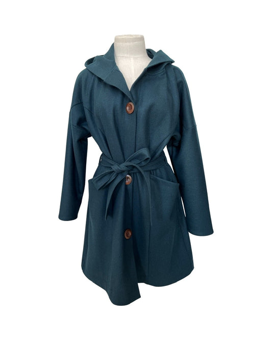 "Tiggy" Wool Blend Coat - Petrol