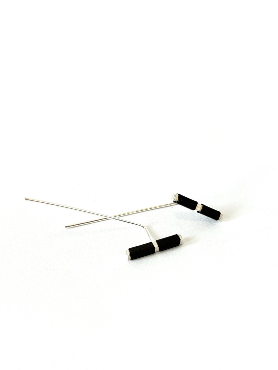 Angled Bar Earrings with Black Detail (#20)