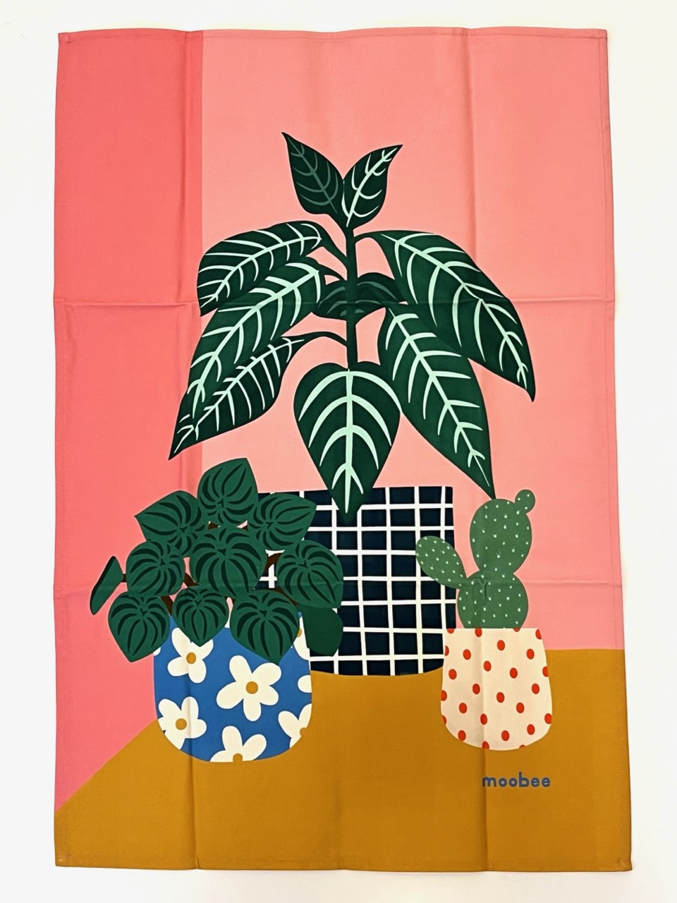Illustrated Cotton Tea Towel - Three Planters