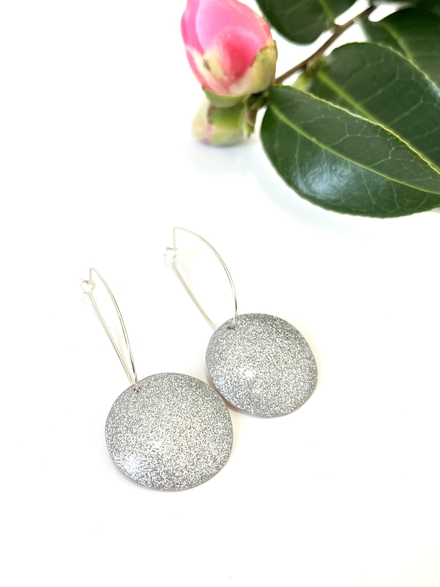 Comet Drop Earrings - Silver Glitter