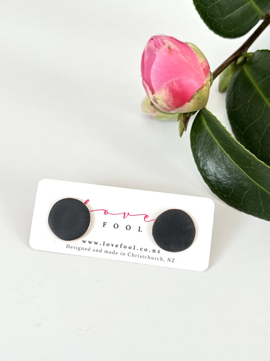 Dot Stud Earrings - Black