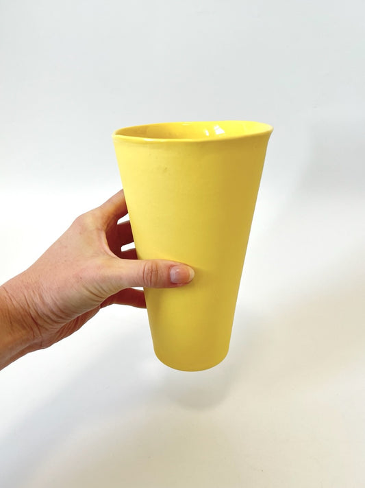 Daffodil Yellow Vessel - One of a Kind Ceramic - Vase 10 x 18cm