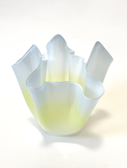 Handblown Glass Fazzoletto Bowl - Blue / Green